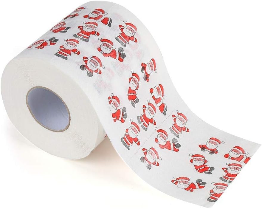 Santa Claus Toilet Tissue Jaminy Home Bath Toilet Roll Paper Christmas Supplies Xmas Decor Tissue (D)