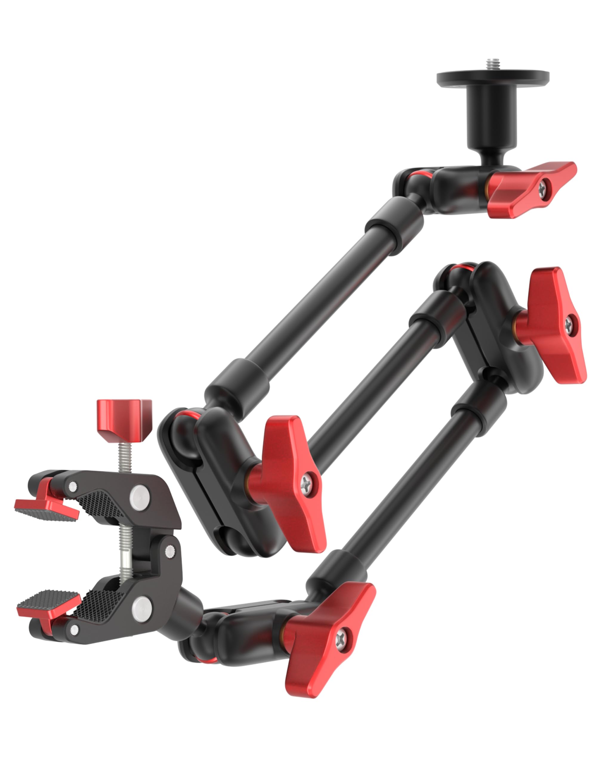 REFLEX CAMERA Metal Articulating 32" Magic Arm with Super Clamp Overhead Camera Mount, 1kg Load Capacity, Boom Arm with 1/4", 3/8" Screws Mounts - Photography, Videography & Streaming - Adjustable