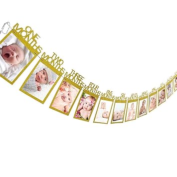 Amazon Com Yanvan Baby Picture Frame Banner Wall Kids Birthday