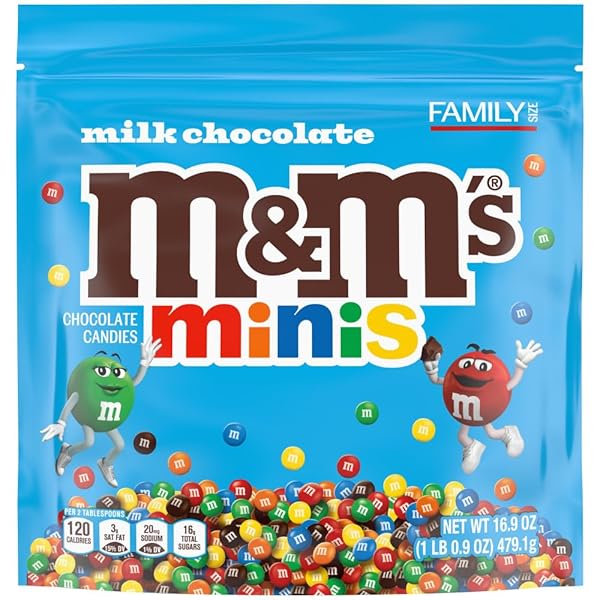 M&M’S MINIS MILK CHOCOLATE EASTER CANDY BAG, CANDY ASSORTMENT FAMILY SIZE, 16.9 OZ RESEALABLE BULK CHOCOLATE CANDY BAG