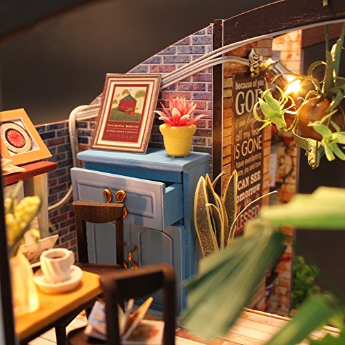 Flever Dollhouse Miniature DIY House Kit Creative Room with Furniture for Romantic Valentine's Gift(Time of Coffee) - Image 6
