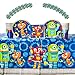 Party Robots Birthday Party Supplies Pack for 16 Guests: Stickers, Dessert Plates, Beverage Napkins, Table Cover, and Cups