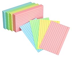YIZUUN Colored Index Cards 3x5, 200 Pack, Ruled