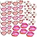 Gift Boutique 96 Valentines Day Party Favors for Kids includes 12 Valentine Glasses 12 Bracelets and 72 Heart Temporary Tattoos Bulk Toys for Teacher Prizes