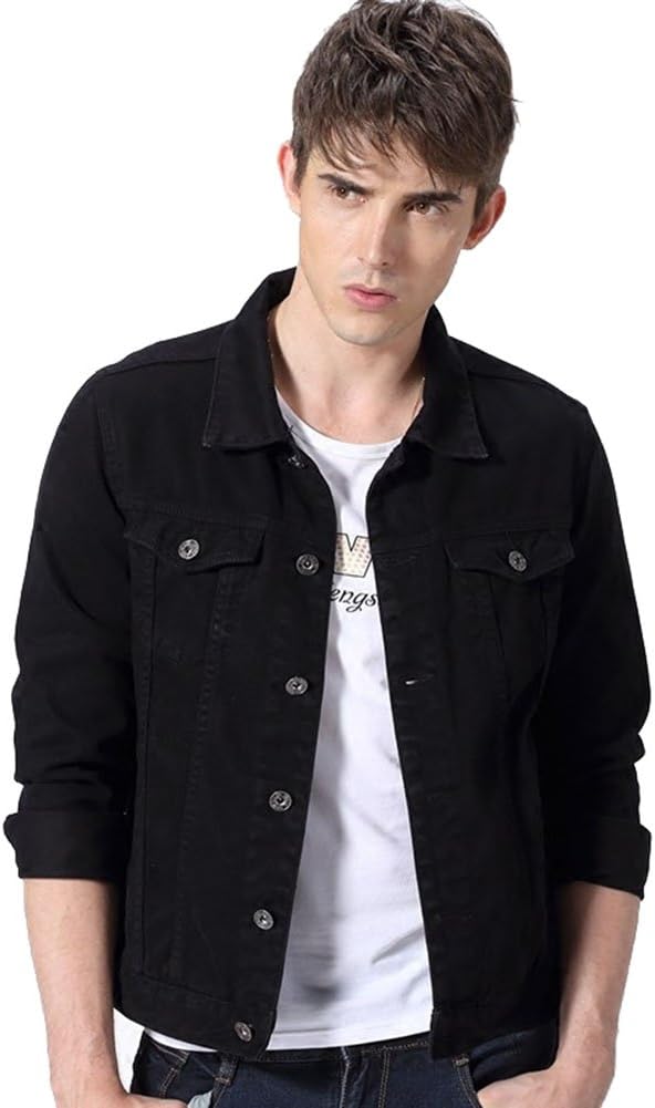 Idopy Men`s Casual Cowboy Rugged Jean Denim Biker Trucker Jacket