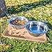 Easyology Premium Pet Food Tray - Dog Food Mat and Cat Food Mat with Non Skid Design - Best Pet Bowl Mat for Containing Spills, 17.5'' x 14’'