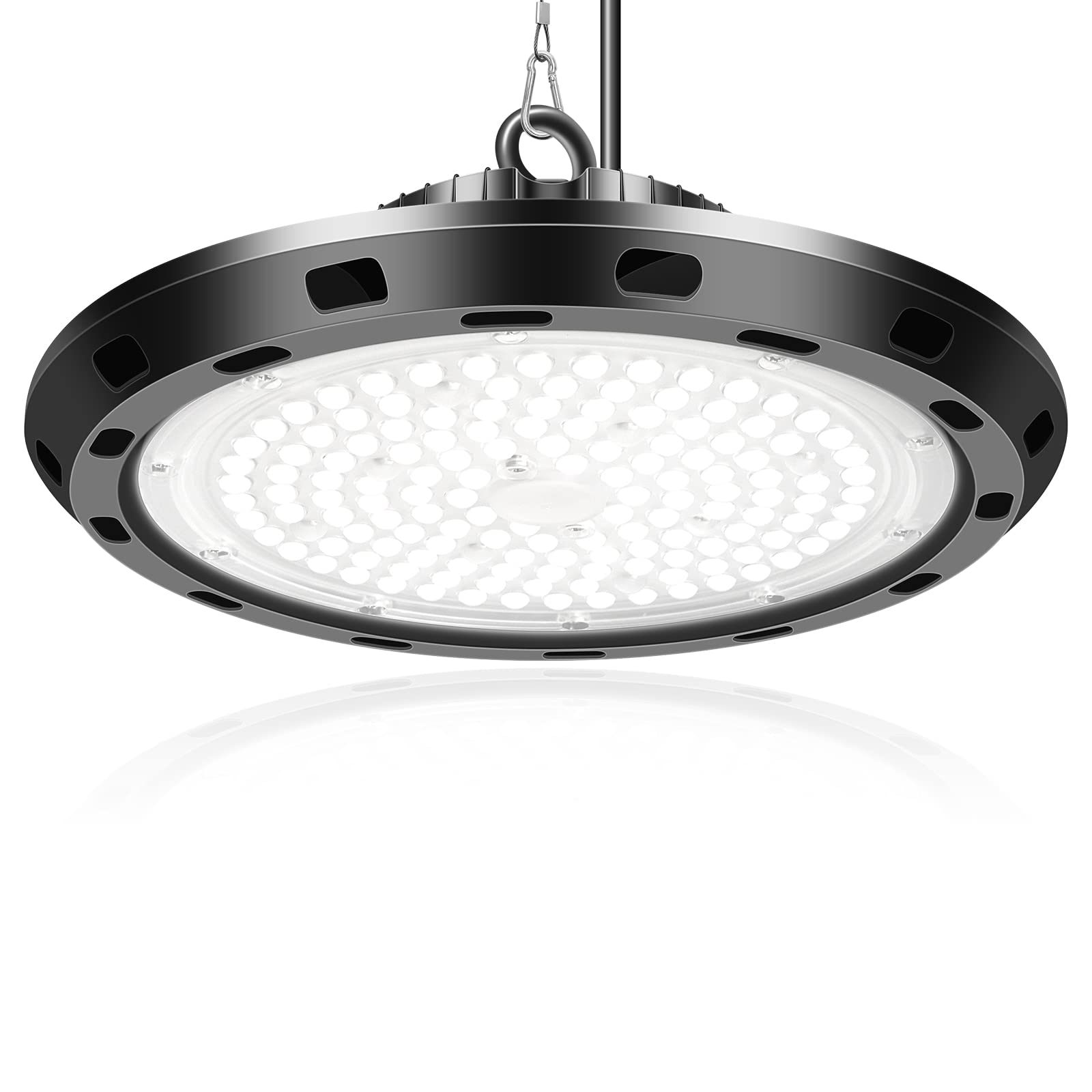 SKYWORLD 100W UFO LED High Bay Light, 10000LM 5000K Daylight White Industrial Lamps Warehouse Lights Ceiling led Commercial Workshop Garage Factory Lowbay Area Lighting Fixture