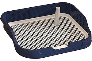 Leefasy Dog Toilet, Pet Training Pads Holder, Keep Paws and Floors Clean, Mesh Grids Pet Training Toilet Dog Potty Pad, Navy