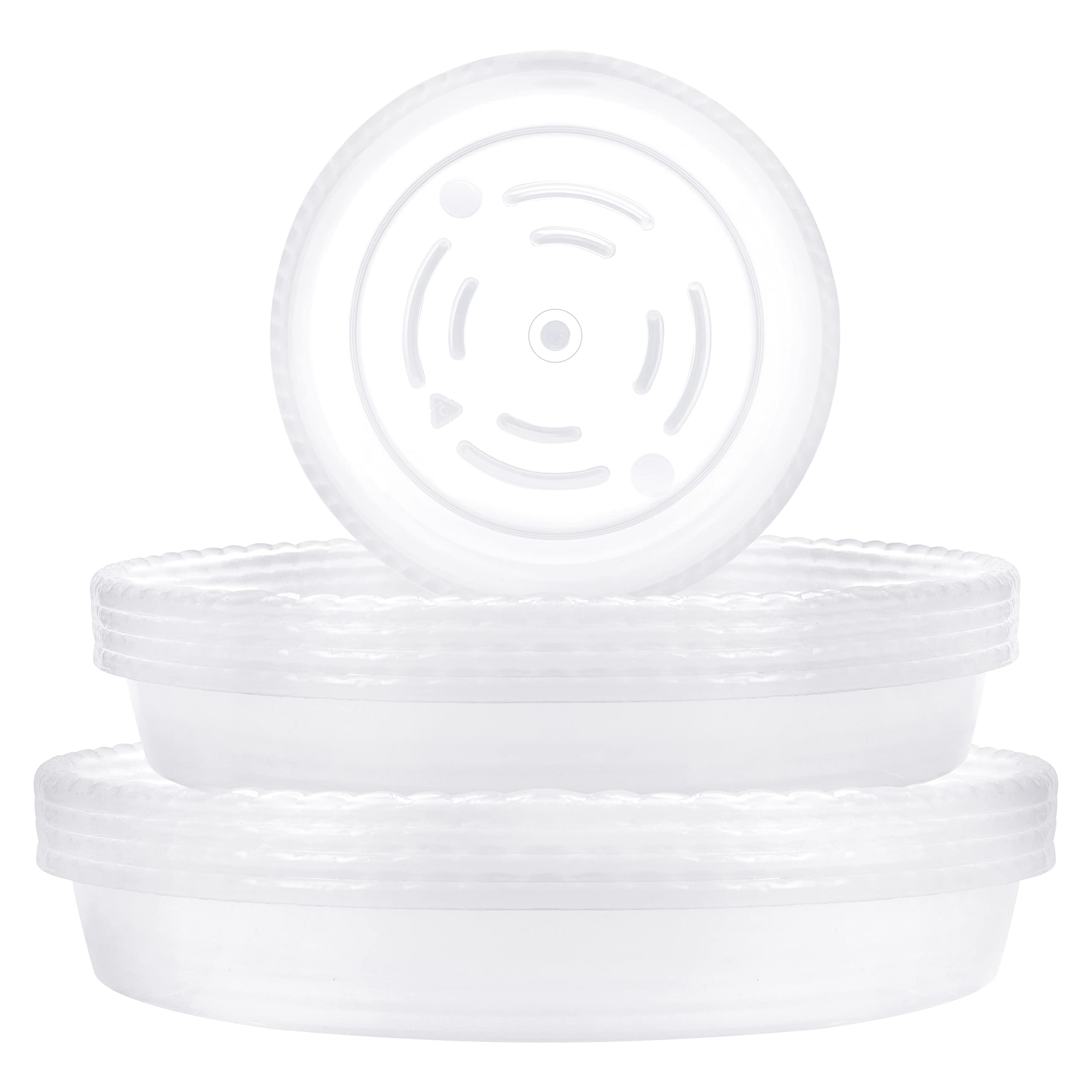 BELLE VOUS Plant Pot Saucers (18 Pack) - Clear Plant Pot Drip Trays for Pots, Plant Saucers & Flower Pot Saucers - Plastic Plant Trays for Indoor/Outdoor Use