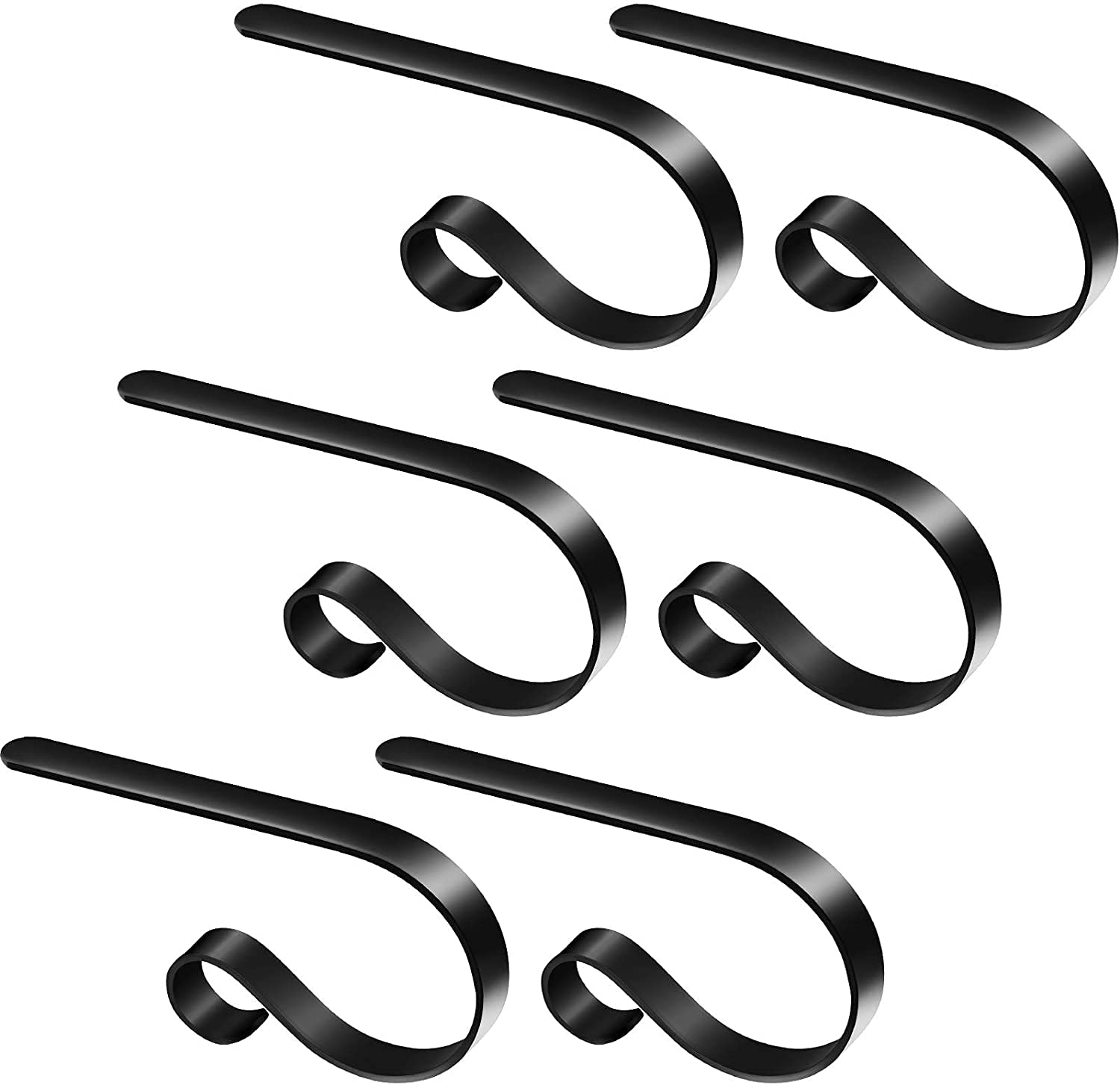 Tiardey 6PCS Stocking Holder Hooks Metal Hanging Hanger Clips for Tree Fireplace Party Decoration - Black