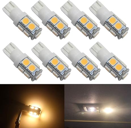 Amazon Dophisall 自動車用 3000k 温白色 194 T10 W5w 168 25 158 Led交換用電球 12v 車 Rv インテリア ドームマップ ドア カーテシートランク ナンバープレート クリアランスライト マリンライト 8個パック ライト ランプ 車 バイク