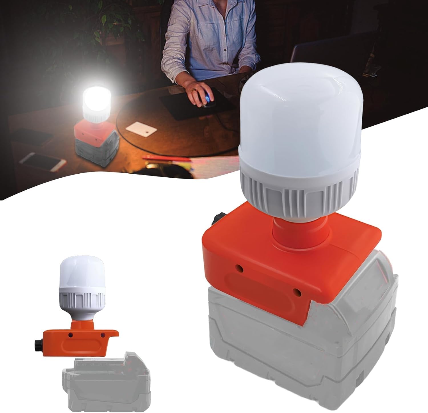 Photo 1 of URUN 12W 1300LM LED Work Light for Milwaukee M18 18V Max Battery, 6500K Cool White Light, Adjustable 150-1300LM, Indoor/Outdoor Use