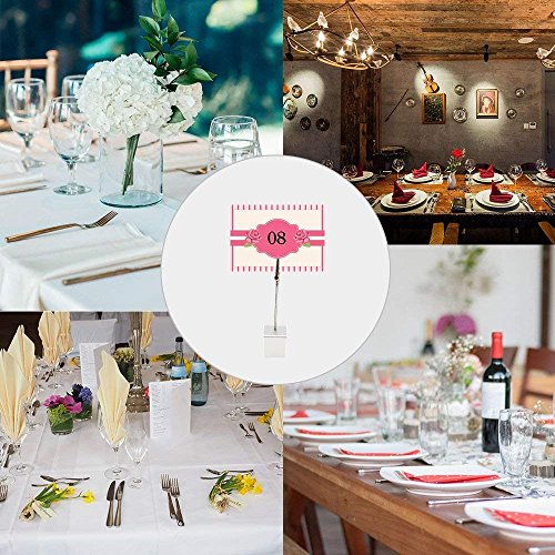 Table Number Holder Name Place Card Holder Memo Clip Holder Stand Note Holder Pictures Card Paper Menu Clip (Silver) (10PCS) - Thumbnail 6