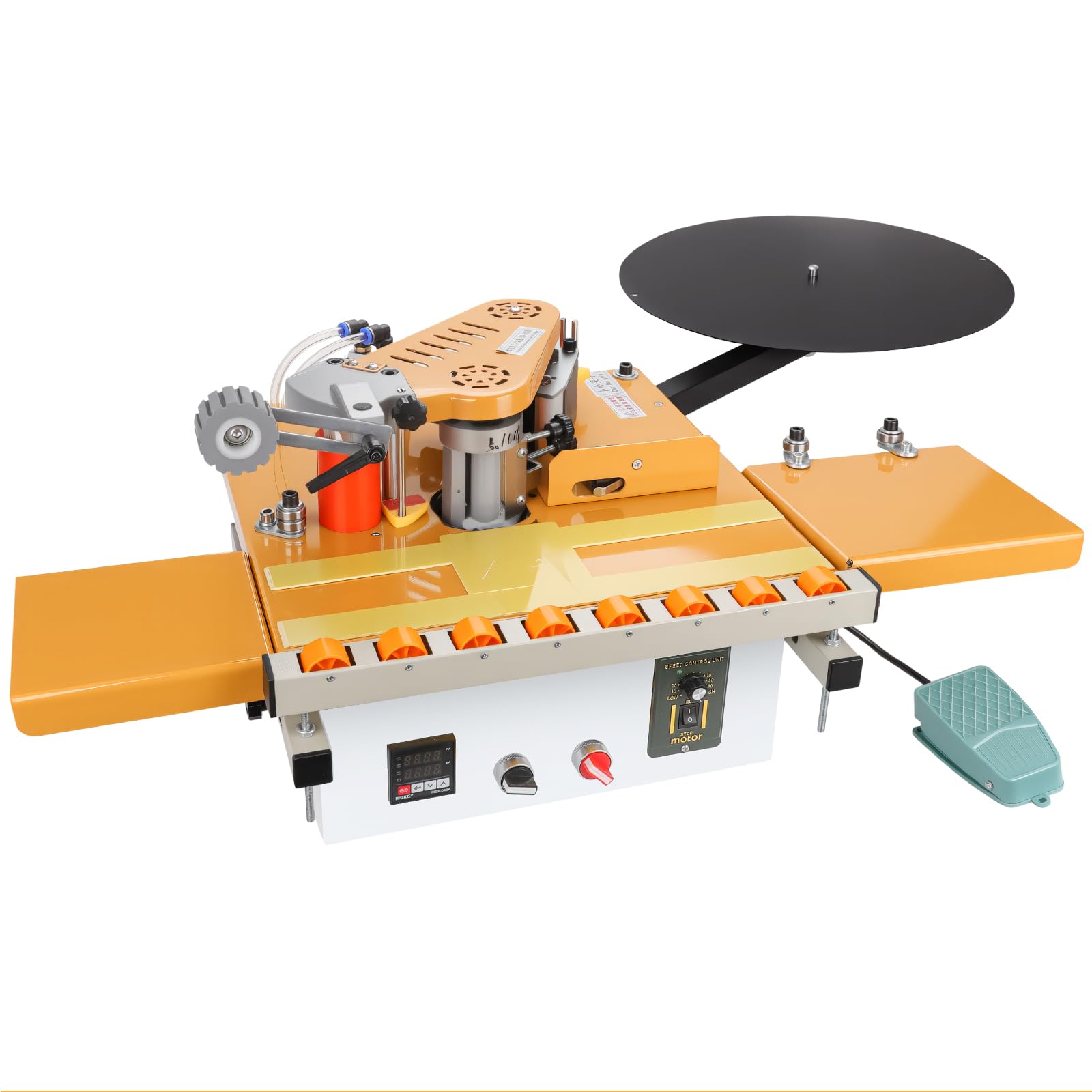 Photo 1 of Helivivfy Portable Woodworking Edge Banding Machine, Dual-Use for Curved and Straight Edges Auto Cut-Off 2-Side Gluing Variable Speed Smart Temp Control