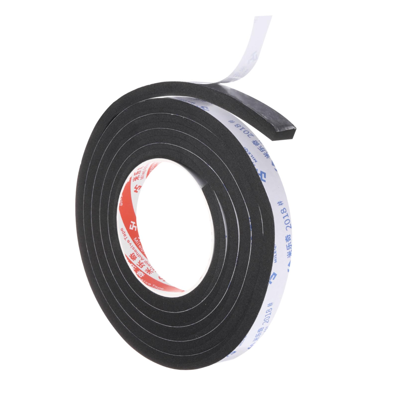 PATIKIL 2m/6.6ft Sealing Foam Tape, 1.5cm Wide 10mm Thick Single Sided Weather Stripping Door Seal Strip for Window Door Insulation, Black