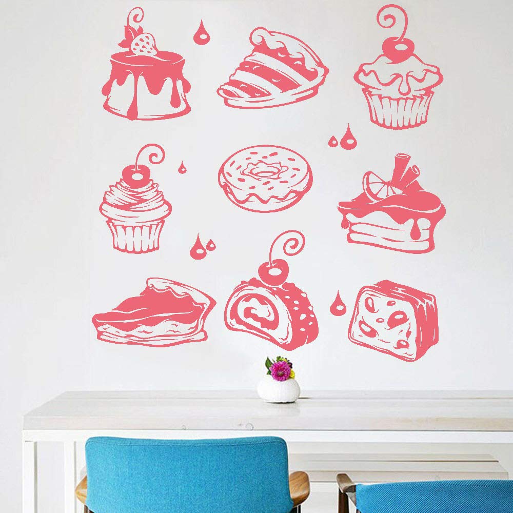 BFMBCH Sweet Cake Vinyl Wall Decal para cafetería Muffin Cupcake ...