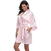 Women's Pure Short Silky Robes Bridesmaid Bride Party Satin Robes Sleepwear