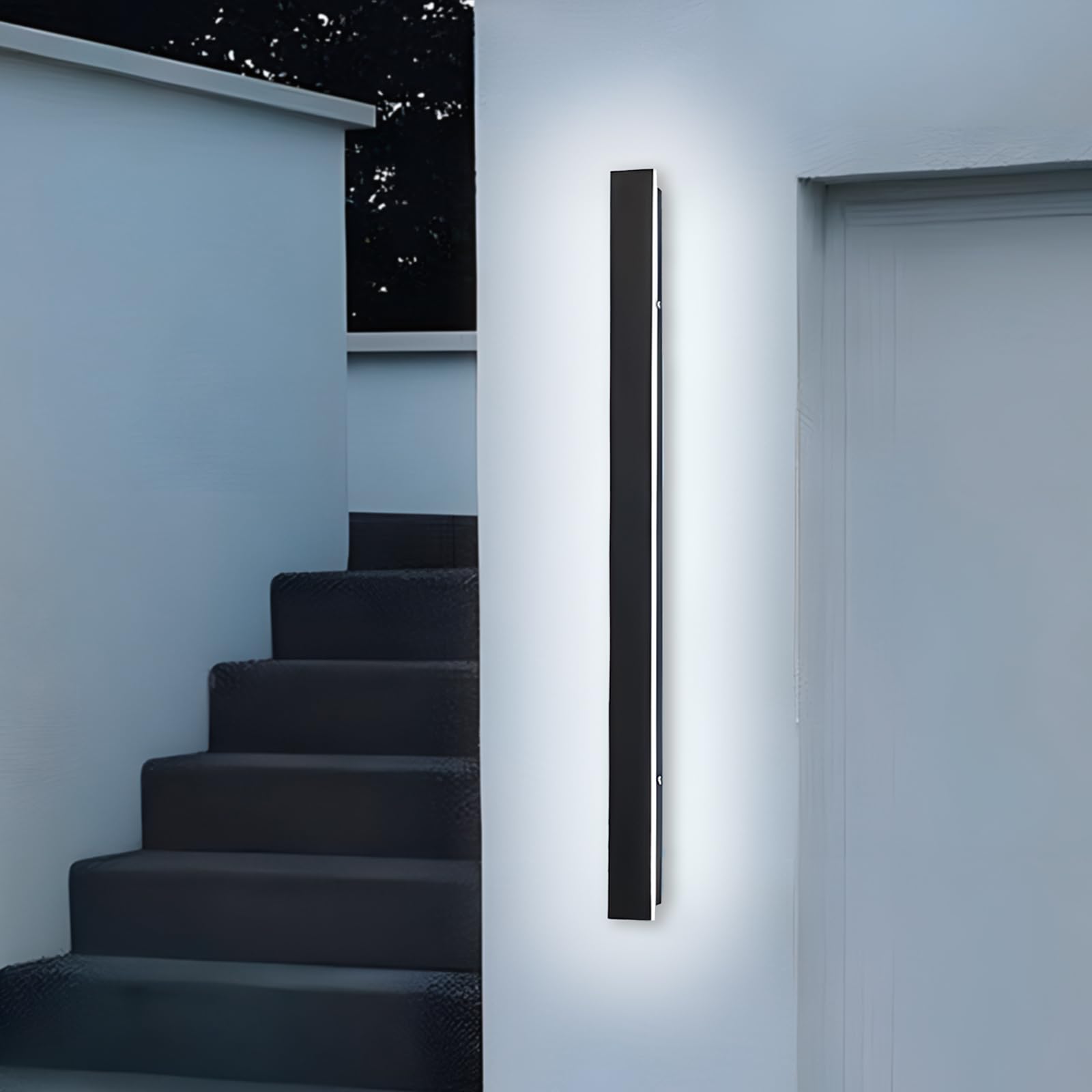 ZTWLEED LED Outdoor Wall Lights,21W Wall Lamp Cool White 6000K,Waterproof Exterior Acrylic Long Outdoor Wall Light for Garden Villa Porch Terraces Garage,100CM — image 1