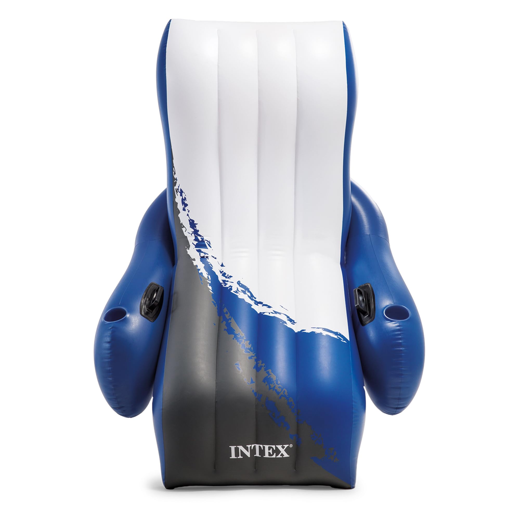 Intex Inflatable Lounge Pool Recliner Lounger Chair with Cup Holders - Heavy-Duty Float Raft for Adults, 220 Lb Capacity Large Floating Tanning Chair