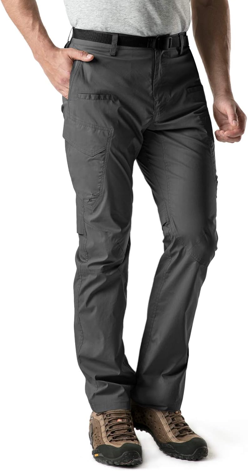 CQR Men's Hiking Pants, Water Repellent Outdoor Pants, Lightweight Stretch Cargo/Straight Work Pants, UPF 50+ Outdoor Apparel: Clothing