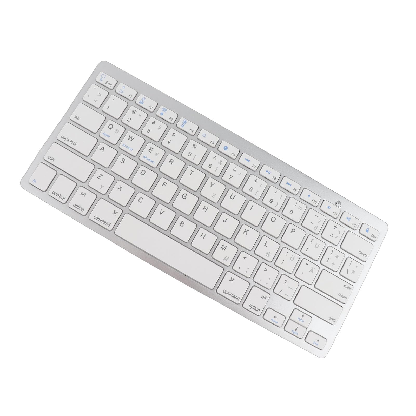 Goshyda Bluetooth Keyboard, 78Keys German Layout, QWERTZ, Wireless, Portable, Silent, for iOS, Android,