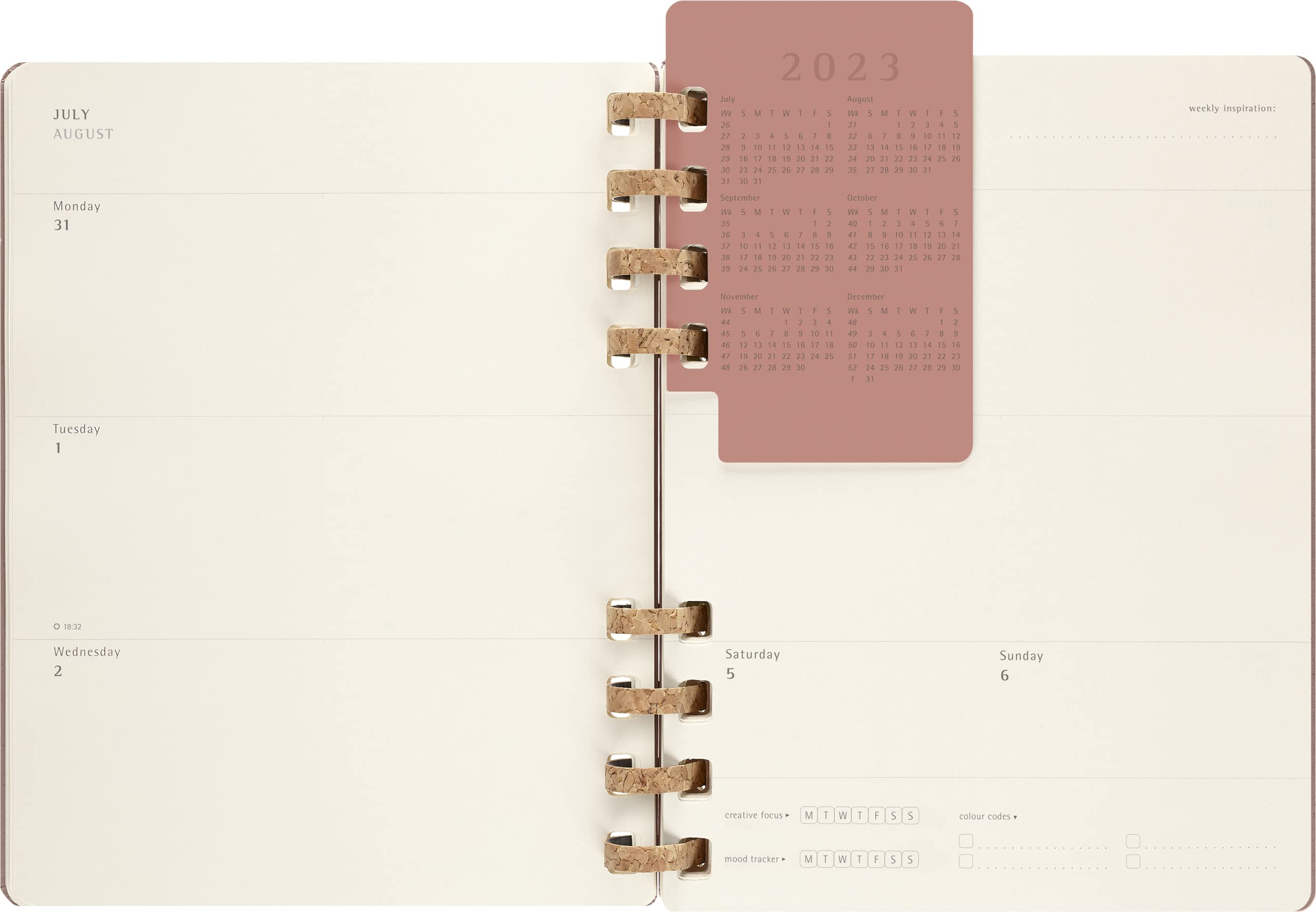 Moleskine 2024 Spiral Academic Planner, 12M, Extra Large, Crush Almond, Hard Cover (7.5 x 10)