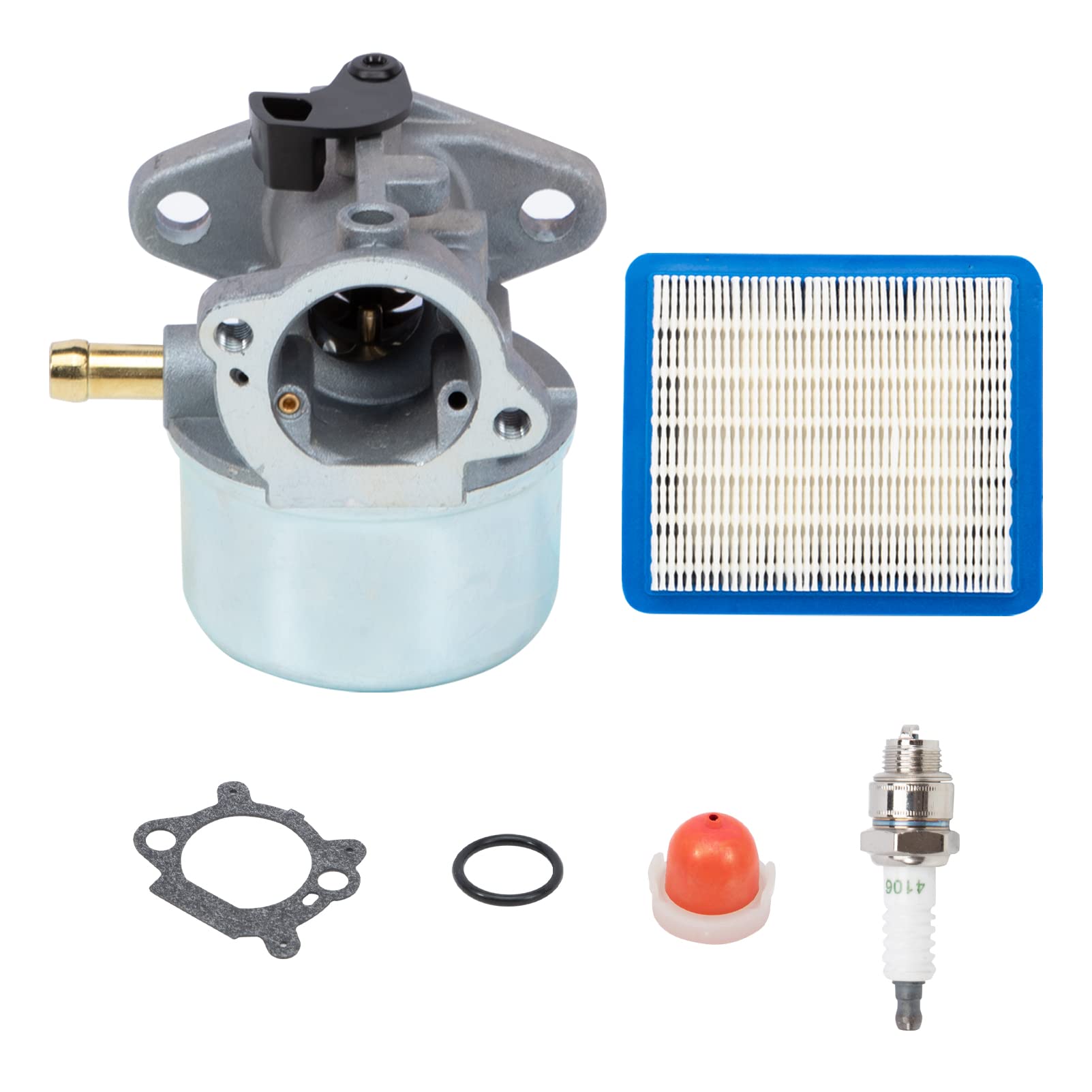 Effitnee Carburetor Kit 799868 with Primer Bulb and Air Filter for Briggs & Stratton 4-7HP Engines Lawn Mowers 498170 497586 497314