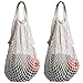 STONCEL Pack of 2 Cotton Net Shopping Tote Ecology Market String Bag Organizer (White)