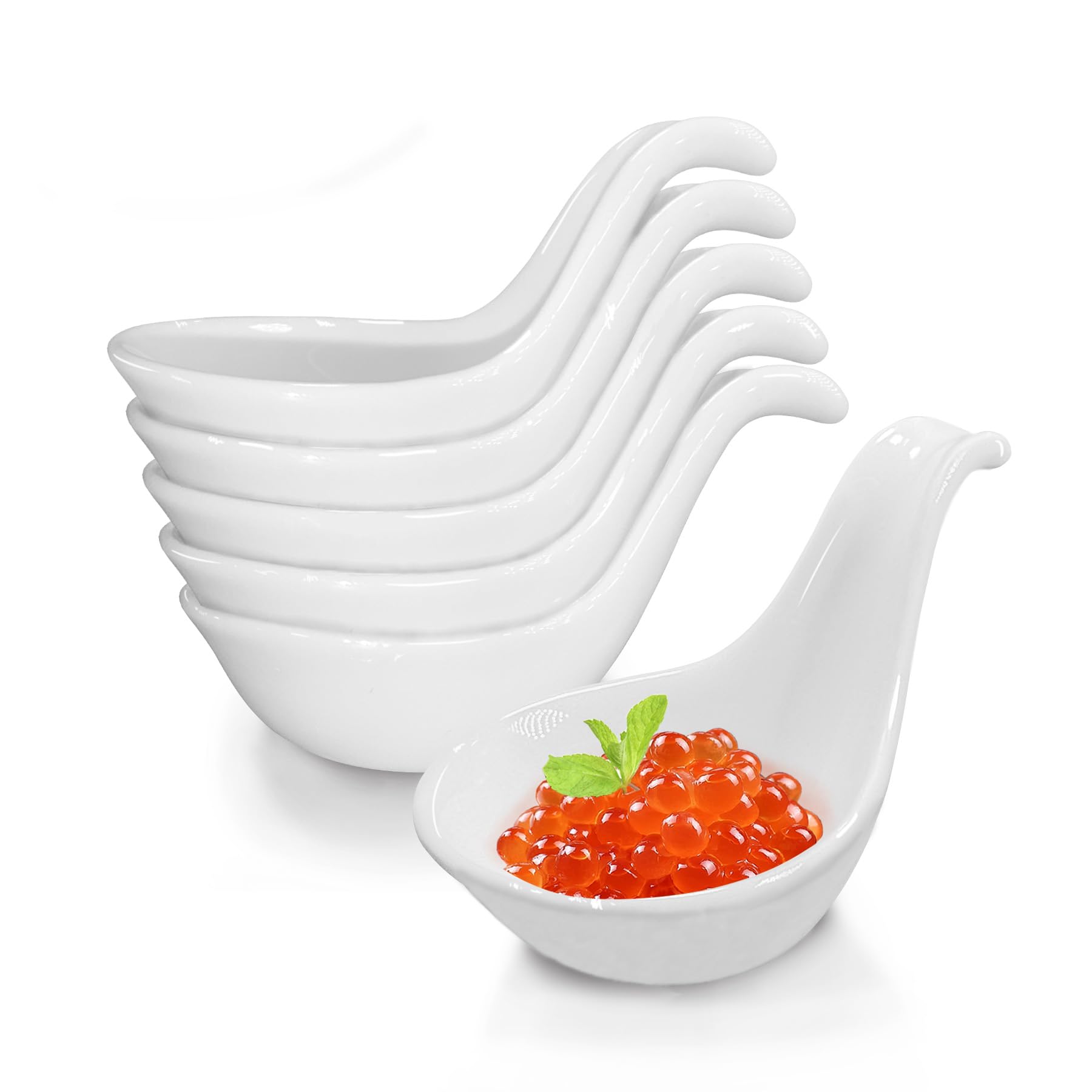Photo 1 of ULWSKY Porcelain Dipping Bowls, 2.1oz with Handle, BBQ Dipping Cups, Side Dishes, Dessert Bowls, for Ketchup, BBQ Sauce, Side Dish, Ice Cream