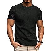 LOGEEYAR Men's Athletic Washed T-Shirts Basic Crew Neck Tees Tops Causal Distressed Cotton T Shirts for Men
