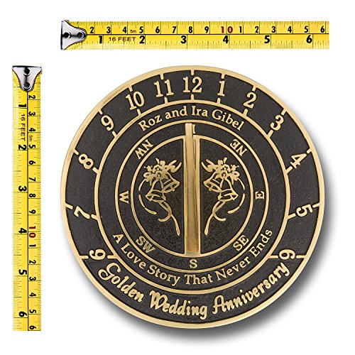Personalised Wedding & Anniversary Sundial Gift. Perfect Gift For Him, For Her Or For A Couple To Celebrate Any Special Anniversary. Handmade In England By The Metal Foundry Ltd.