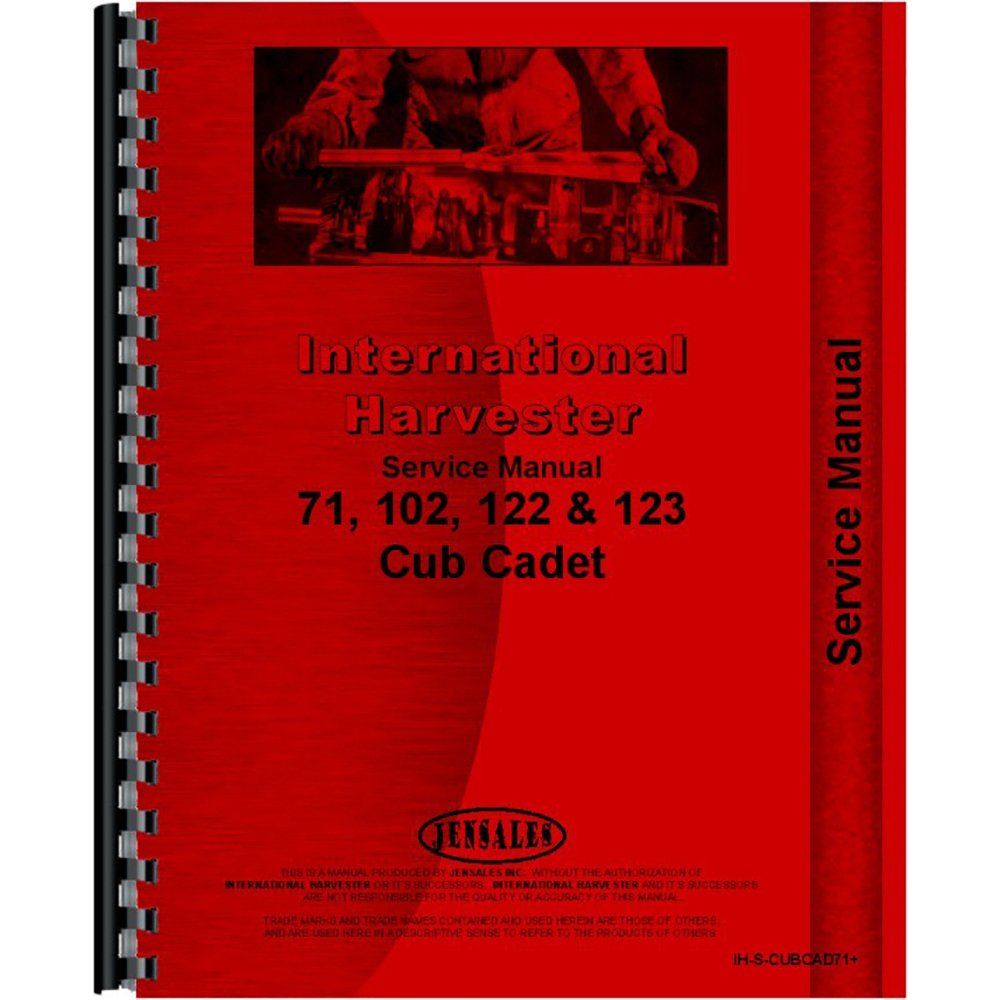 Amazon.com: New Tractor Service Manual For International Harvester Cub  Cadet 102 Tractor: Industrial & Scientific