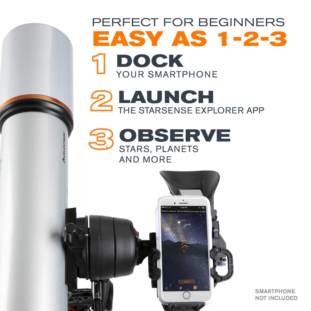 Celestron Starsense Explorer Dx 102az Smartphone App Enabled Refractor Telescope Iphone Android Compatible Grey Buy Online In Dominica At Dominica Desertcart Com Productid