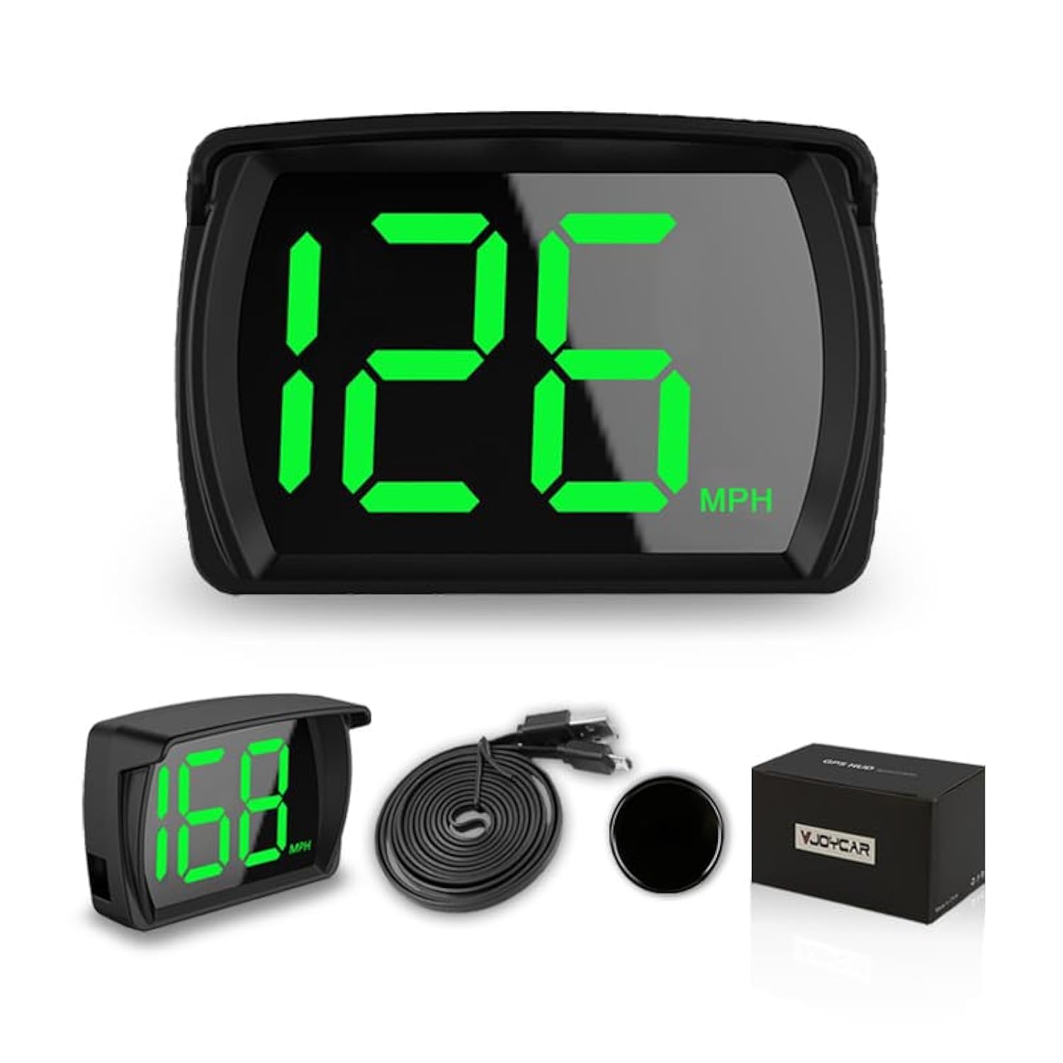 Photo 1 of VJOYCAR New Speedometer HUD GPS Digital Speed Meter MPH Speedo Head Up Display for Cars Trucks, USB Cable Plug & Play (G20-Only Green)