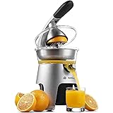 Eurolux Die Cast Stainless Steel Electric Citrus Juicer Squeezer, for Orange, Lemon, Grapefruit | 300 Watts of Power, With 2 