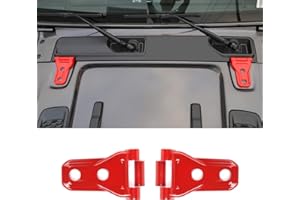 SQQP Hood Hinge Cover Decoration Trim Exterior Cover Kit Fit for 2018-2025 Jeep Wrangler JL JLU & Gladiator JT(Red)