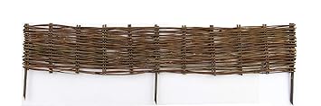 EXCOLO Weidenzaun Beeteinfassung 120 x 20cm Beetumrandung Palisade Beetkante Beetgrenze