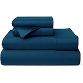 Cosy House Collection 100% Rayon Derived from Bamboo Bed Sheet Set - Cooling, Breathable, Silky Soft 4-Piece Deep Pocket Bedding Set (King, Royal Blue)