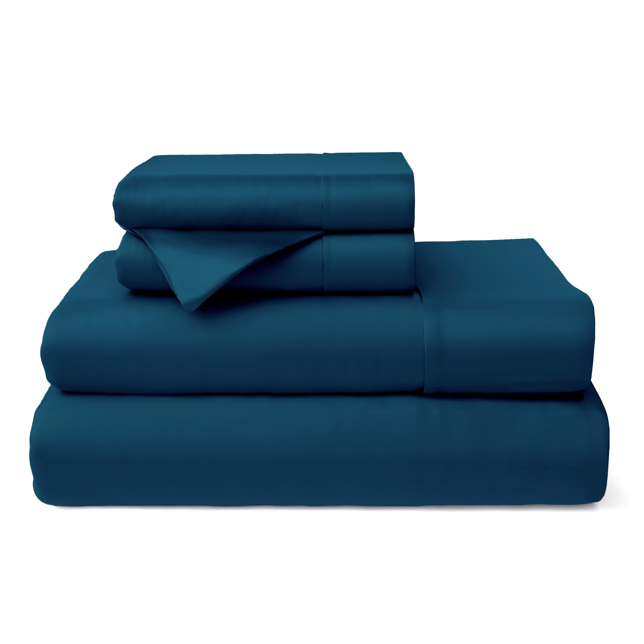 Photo 1 of Cosy House Collection 100% Rayon Derived from Bamboo Bed Sheet Set - Cooling, Breathable, Silky Soft 4-Piece Deep Pocket Bedding Set (King, Royal Blue)