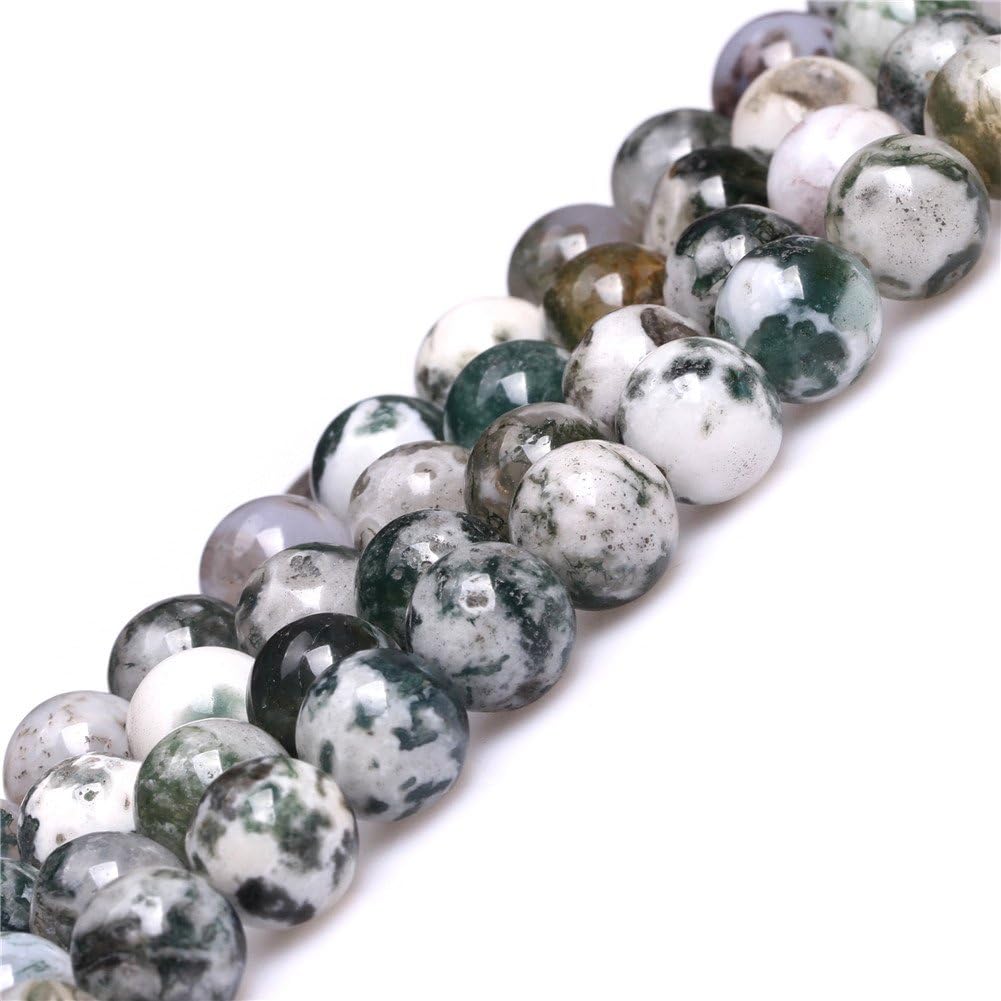 SHGbeads 10mm Green Moss Tree Agate Semi Precious Gemstone Round Loose Beads for Jewellery Making DIY Handmade Craft Supplies 15" - Image 3
