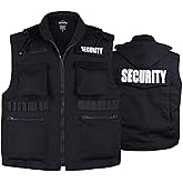 BACKBONE Mens Womens Unisex SECURITY Vest Uniform with SECURITY Embroidery - Black