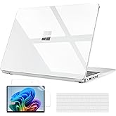B BELK Case for Microsoft Surface Laptop 15 inch Touchscreen Copilot+ PC 2024 (7th Edition) Model: 2037, Plastic Hard Shell Case + Keyboard Cover + Screen Protector for 15'' Microsoft Surface, Clear