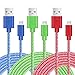 6ft Android Charger Cable, Pofesun 3 Pack 6FT Micro USB Cable Cord Fast Charging Phone Charger Compatible for Samsung Galaxy J8 J7/S7 S6 Edge/Note 5,Sony, Motorola,LG, Android Tablets-Blue,Green,Red