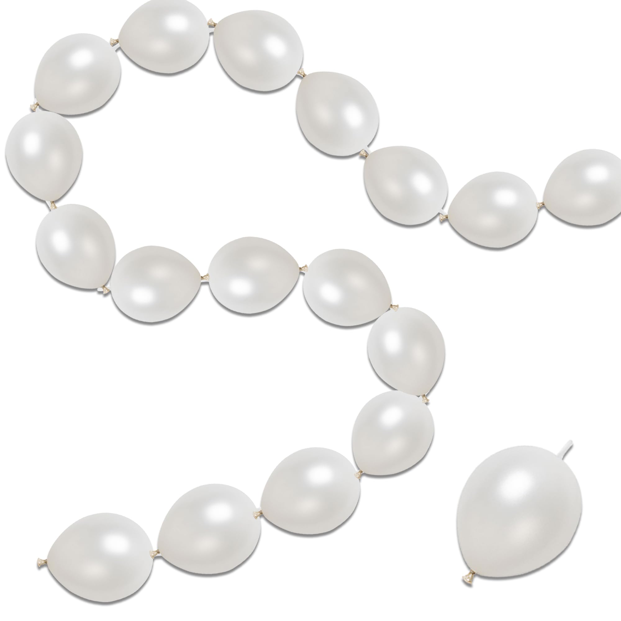 Photo 1 of 100 Pcs Quick Link Balloons White Metallic 6 inch, Latex Linking Balloons Pearl White for Balloon Wall/Arches/Chains, Birthday Party Wedding Anniversary Graduation Arch Party Decor