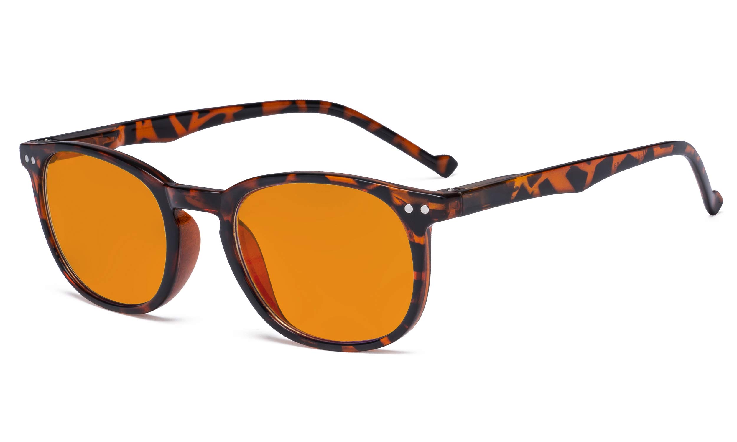 Eyekepper Retro Blue Light Glasses Women Men - Blocking Ray Screen Glare Nighttime Computer Reading Glasses with Orange Tinted Filter Lens - Tortoise +1.25