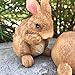 Resin Outdoor Decor Fleshcolor Bunny Garden Rabbits Statue Lawn Decoration 3.5 inches
