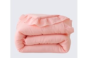 CLoucl 100% Cotton Muslin Crib Comforter/Quilt,Ultra Soft Cozy Reversible Baby Blanket,All Season Toddler Blankets for Boys and Girls, Machine Washable,41"x48"