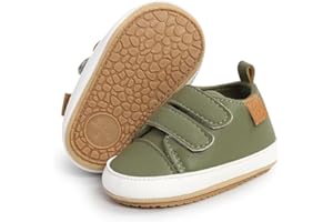 SOFMUO Baby Boys Girls High Top Ankle PU Leather Sneakers Soft Rubber Sole Infant Moccasins Newborn Oxford Loafers Anti-Slip Toddler Wedding Uniform Dress Shoes