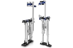FAHKNS Drywall Stilts, 15"-23" Stilts for Adults Adjustable Heights Aluminum Work Stilts with Protective Knee Pads for Sheetrock Drop Ceiling Painting Painter Exterior Wall Painting and High Shrub Trimming