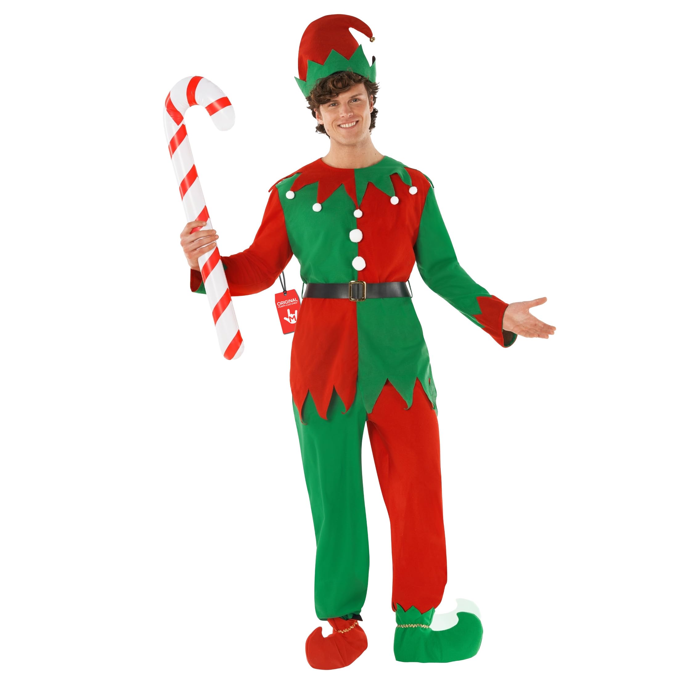 Morph Adult Elf Costume for Men - Christmas Elf Outfit for Men - Festive Holiday Costume, Medium